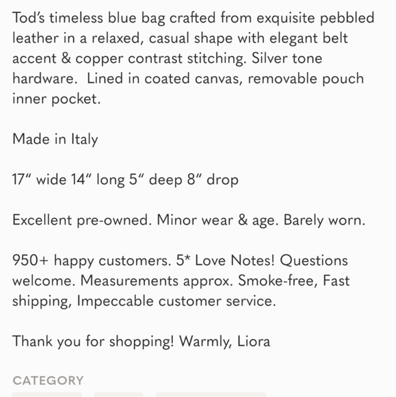 Tod’s Blue Pebbled Leather Belted Shoulder Bag EUC - Picture 16 of 16